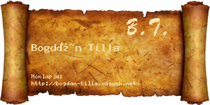 Bogdán Tilla névjegykártya
