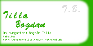 tilla bogdan business card